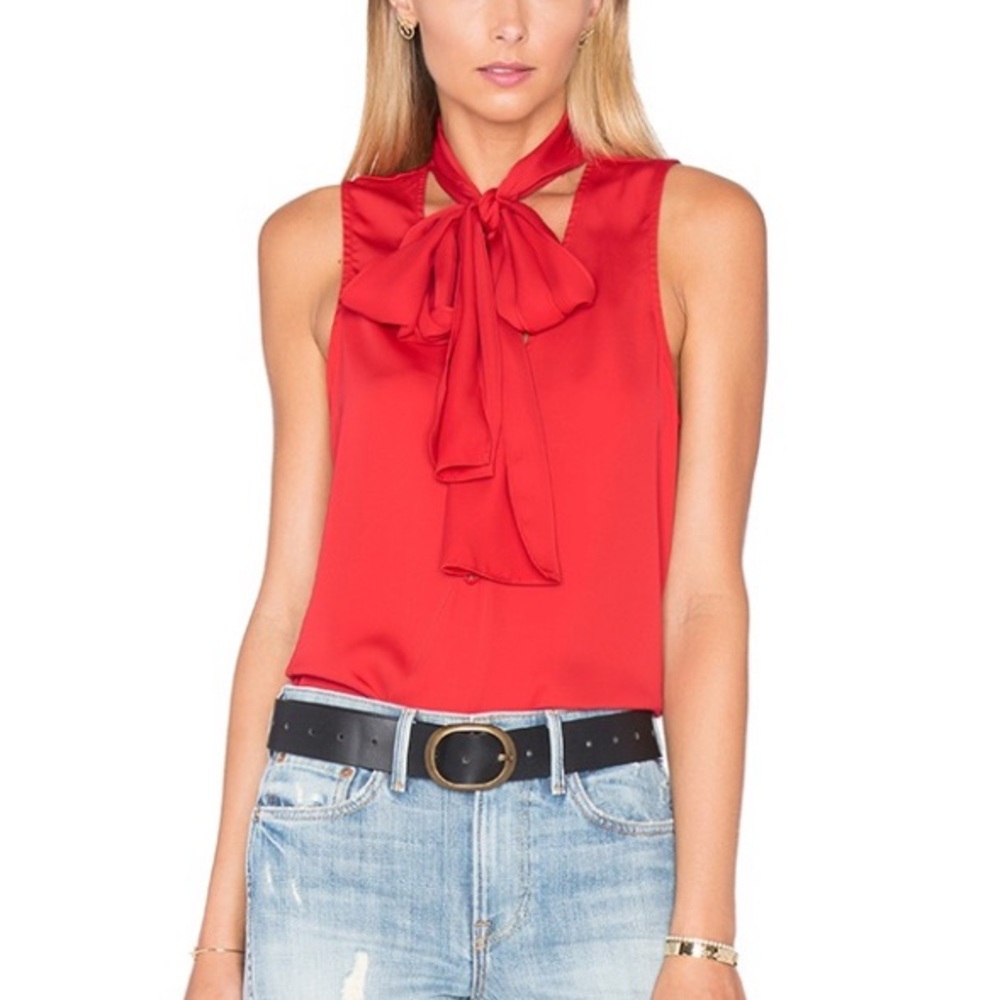 L’Academie The 70s Tank Blouse in Red Clay-revolve